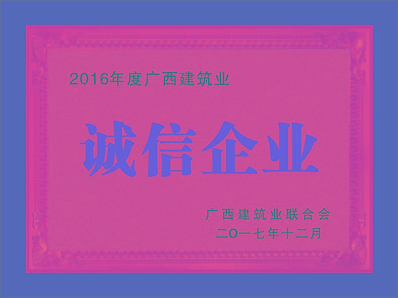 2016年度廣西建筑業——誠信企業